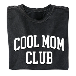 Cool Mom Club Tee - Distressed Black