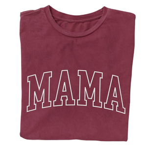Mama Tee - Distressed Maroon