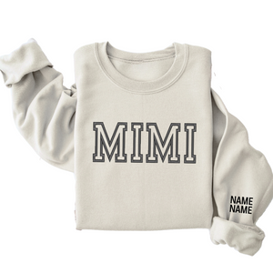 Personalized Mimi Crewneck with kids name on sleeve