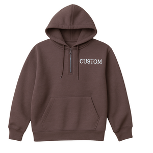 Custom Boxy Quarter Zip Sweatshirt- Espresso
