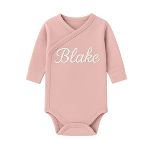 Personalized Name Kimono Onesie- Light Pink