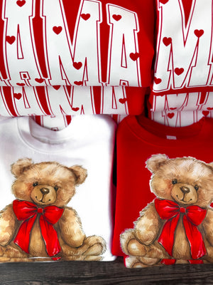 Teddy Bear Crewneck - Red