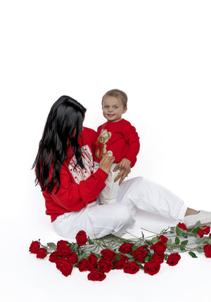 Teddy Bear Crewneck - Red