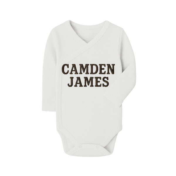 Personalized Name Kimono Onesie- Ivory