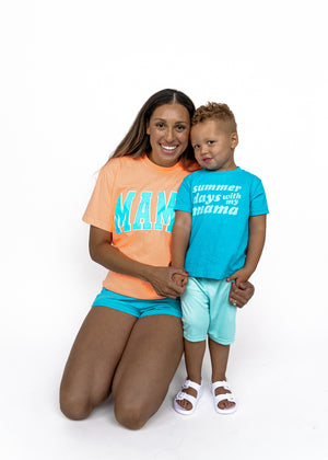 Mama Neon Coral Tee