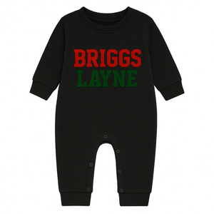 Personalized Christmas Romper- Black