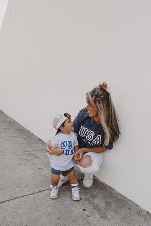 USA Dude Tee- Heather Ash