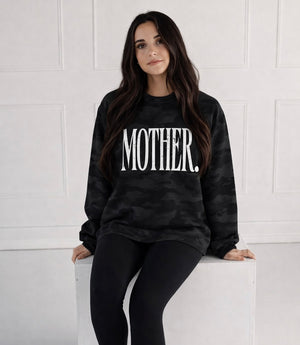 Mother Black Camo Crewneck