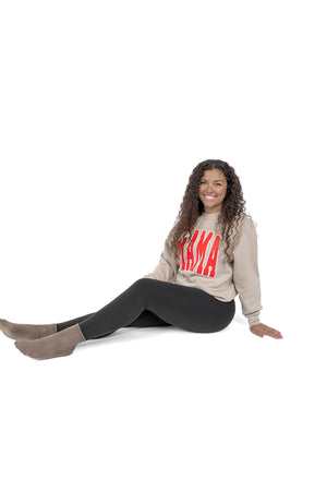 Mama Santa Crewneck- Taupe