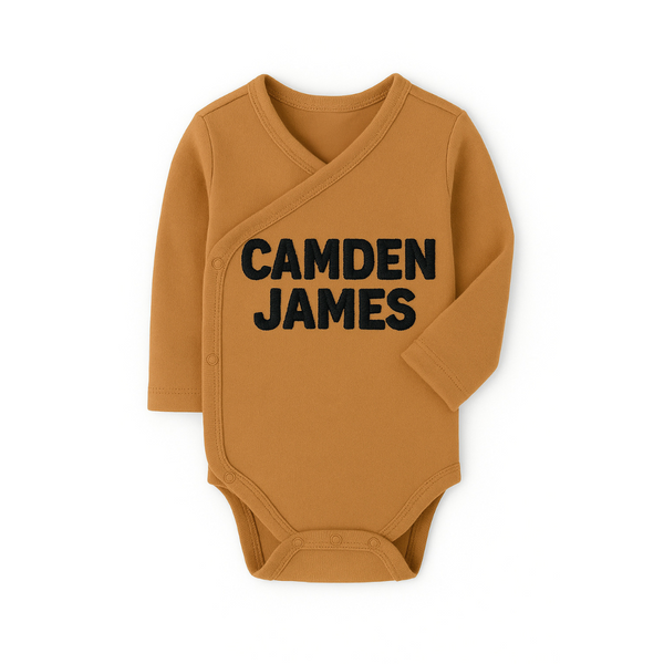 Personalized Name Kimono Onesie- Pumpkin