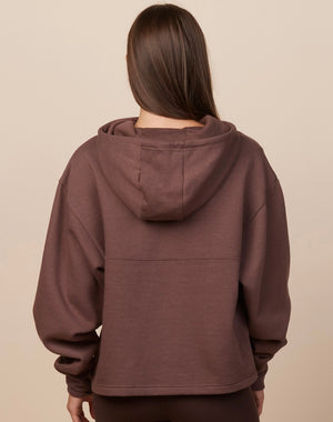 Custom Boxy Quarter Zip Sweatshirt- Espresso