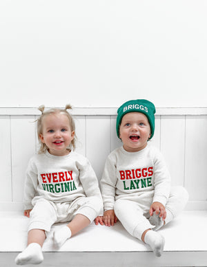 Personalized Christmas Romper- Oatmeal