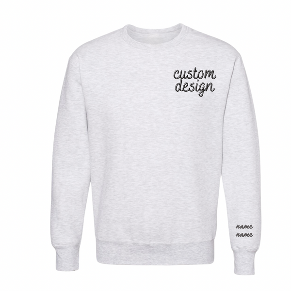 Personalized custom crewneck with name on sleeve