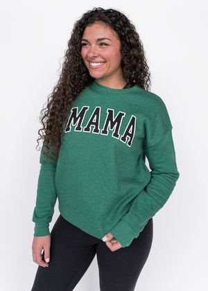 Mama Puff Letter Crewneck - Shamrock