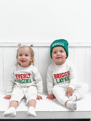 Personalized Christmas Romper- Oatmeal