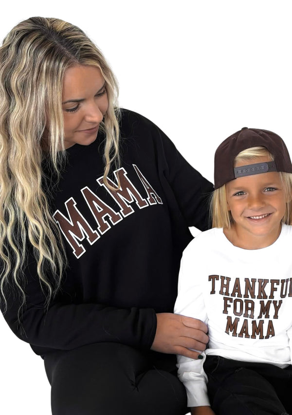 Mama Puff Letter Crewneck - Neutral