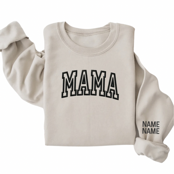 Personalized Mama Crewneck with names on sleeve