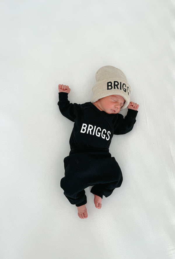 Personalized Name Going Home Outfit- Black