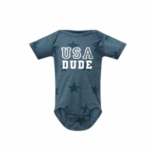 USA Dude Onesie- Navy Star