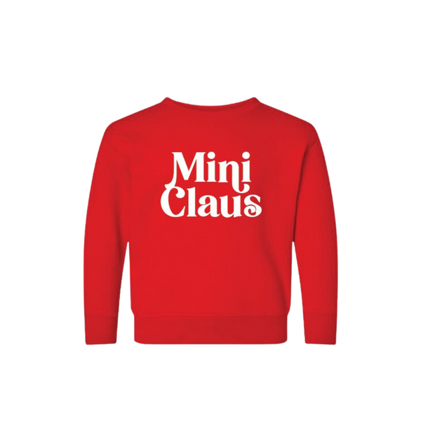 Mini Claus Crewneck- Red