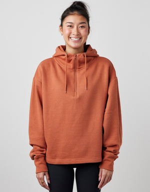 Custom Boxy Quarter Zip Sweatshirt- Harvest