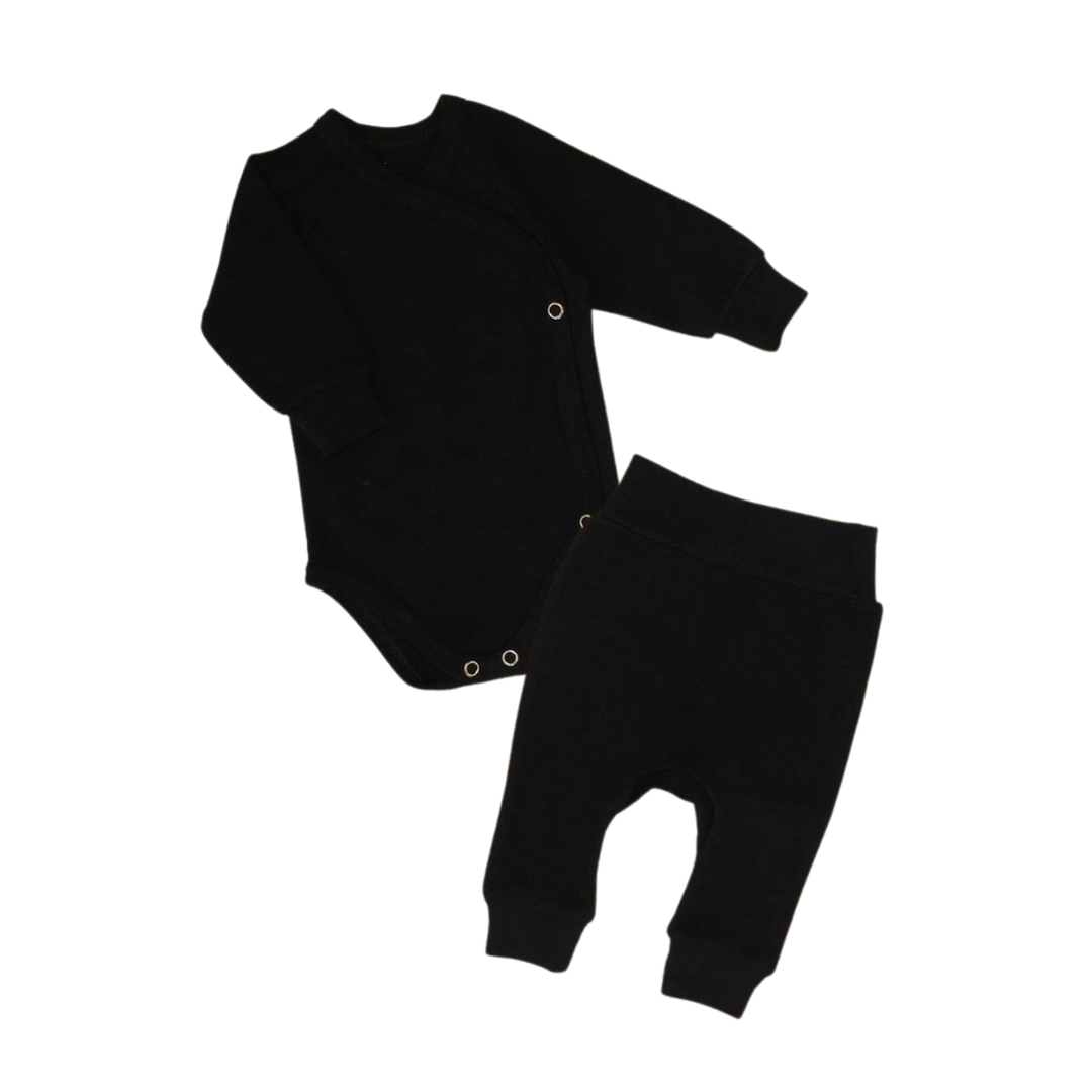 Personalized Newborn Jogger Set- Black