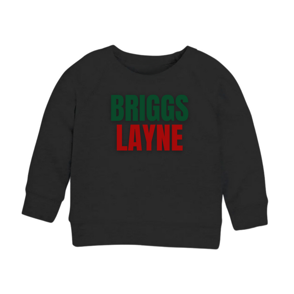 Personalized Christmas Crewneck - Black