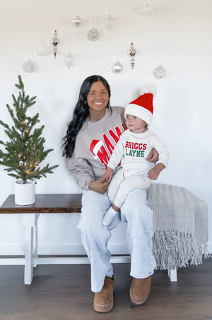 Mama Santa Crewneck- Taupe