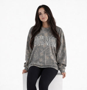 Boy Mom Camo Crewneck