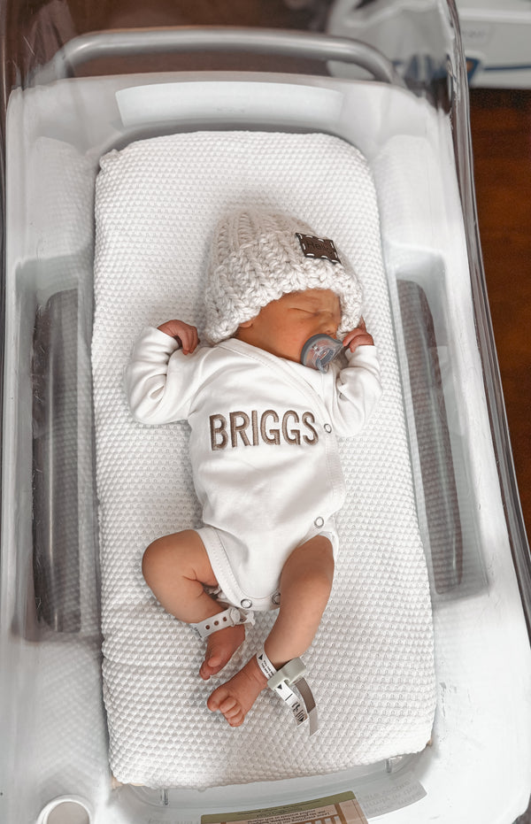 Personalized Name Going Home Outfit- Natural