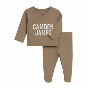 Personalized Name Kimono Set- Taupe