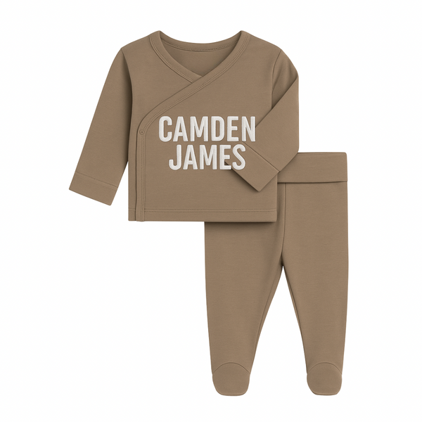 Personalized Name Kimono Set- Taupe
