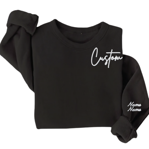 Custom Plush Crewneck with names on sleeve