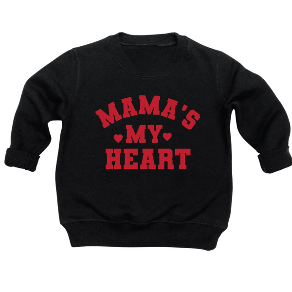 Mama's My Heart Crewneck- Black